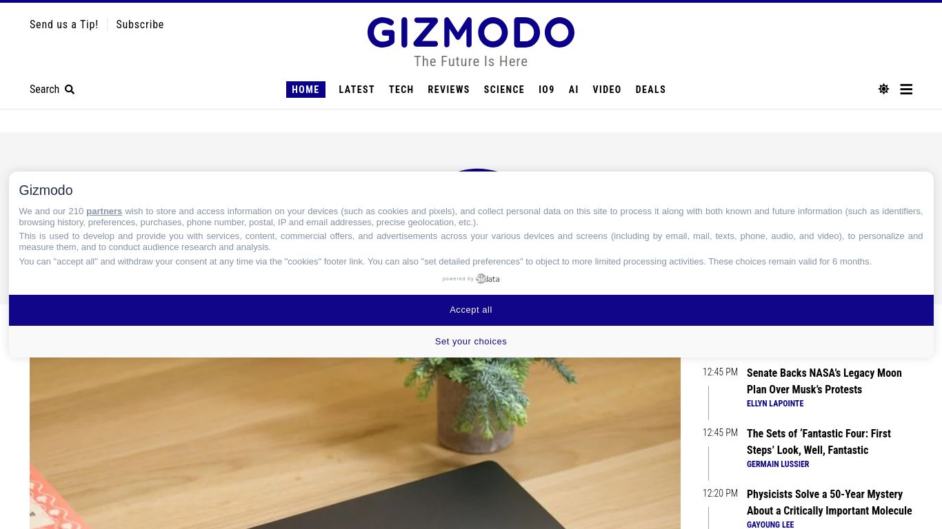 gizmodo.com website homepage - live status check by WebsiteDown.xyz