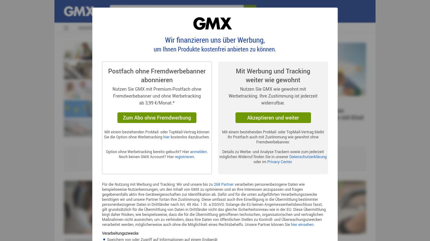 gmx.net website homepage - live status check by WebsiteDown.xyz
