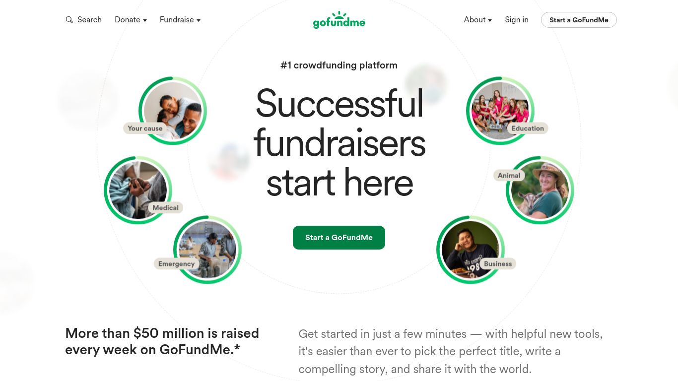 gofundme.com website homepage - live status check by WebsiteDown.xyz