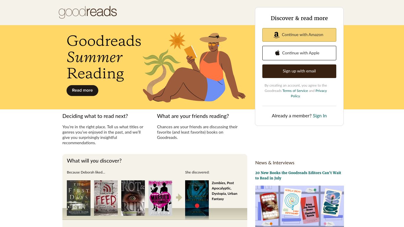 goodreads.com website homepage - live status check by WebsiteDown.xyz