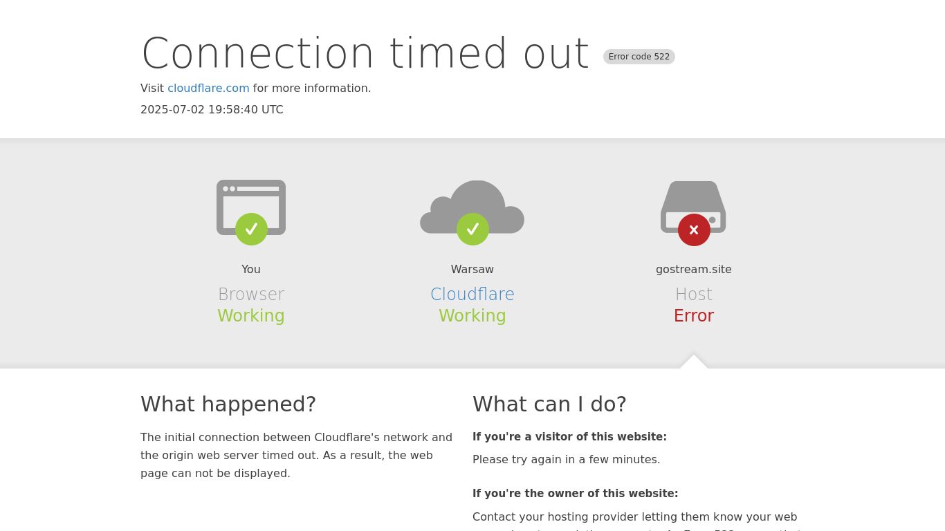 gostream.site website homepage - live status check by WebsiteDown.xyz