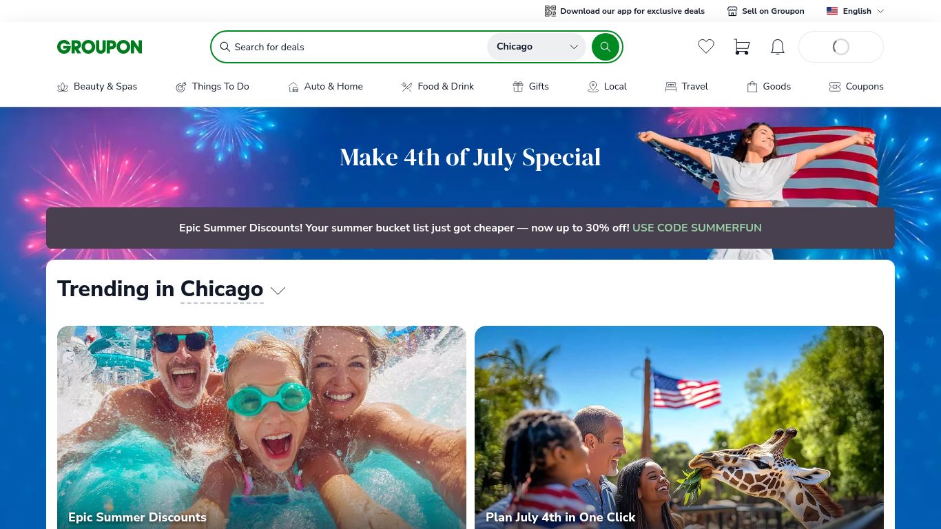 groupon.com website homepage - live status check by WebsiteDown.xyz