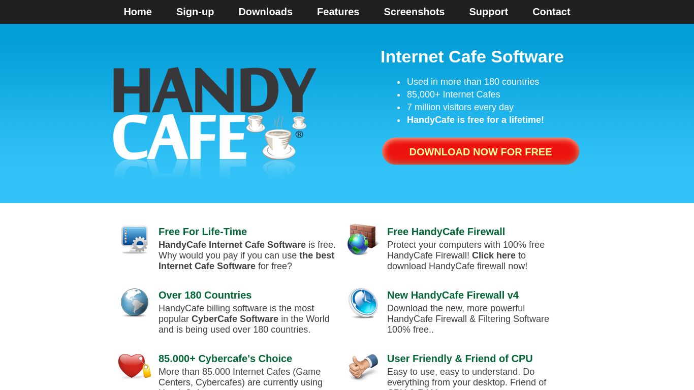 handycafe.com website homepage - live status check by WebsiteDown.xyz