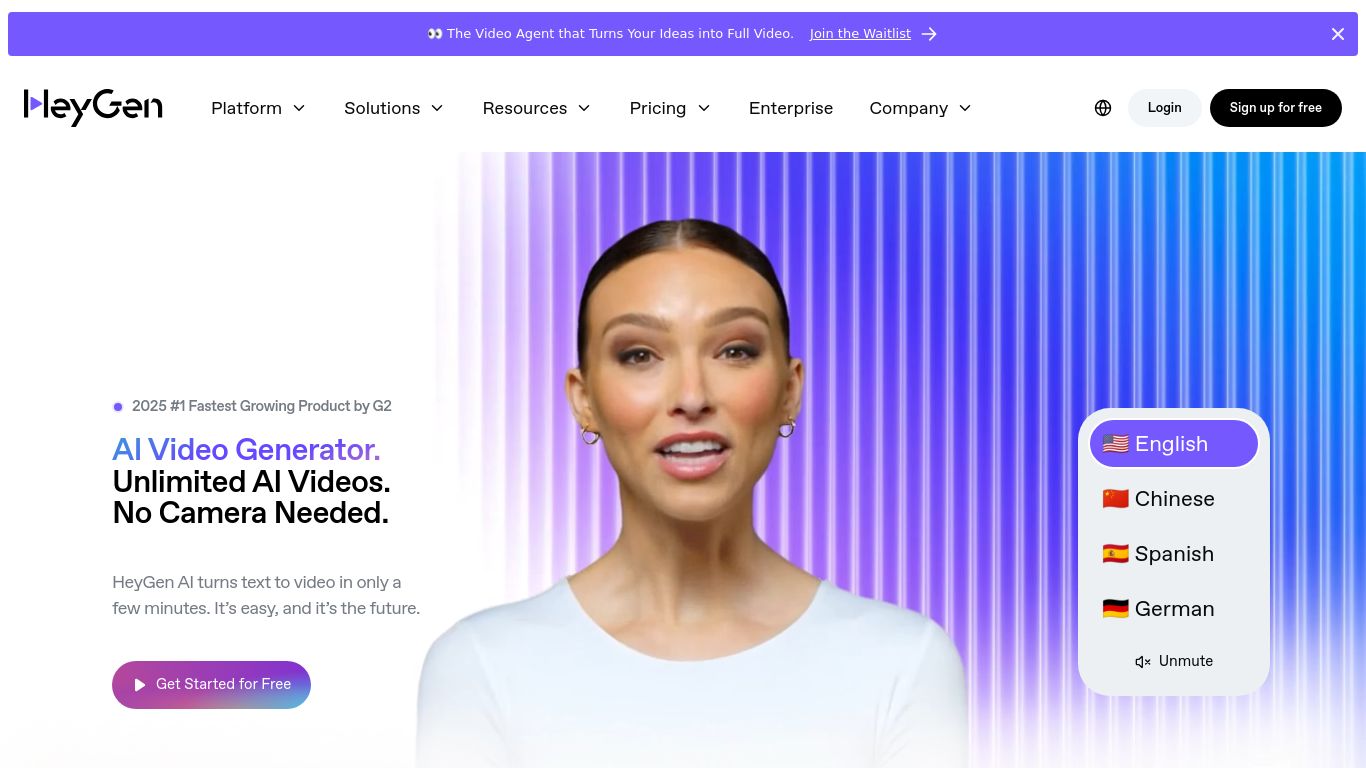 heygen.com website homepage - live status check by WebsiteDown.xyz