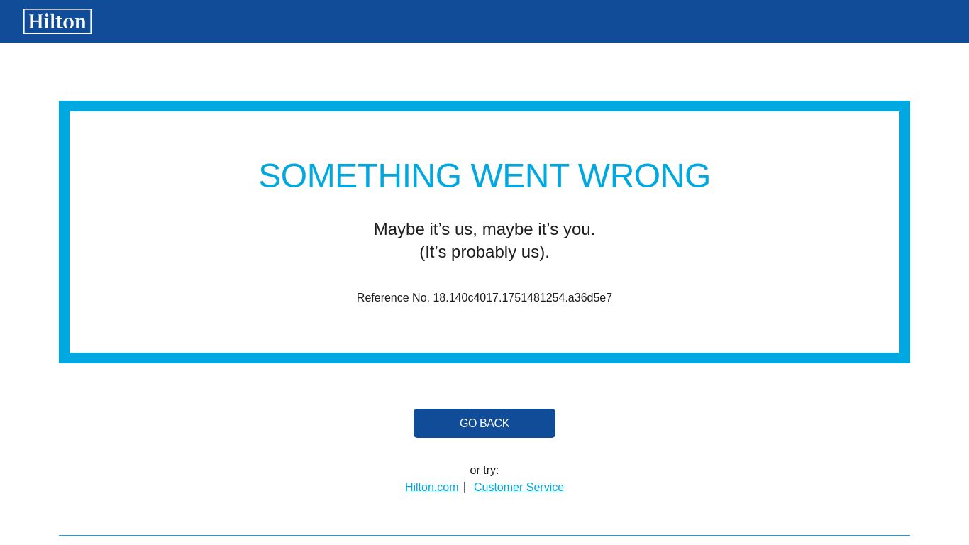 hilton.com website homepage - live status check by WebsiteDown.xyz