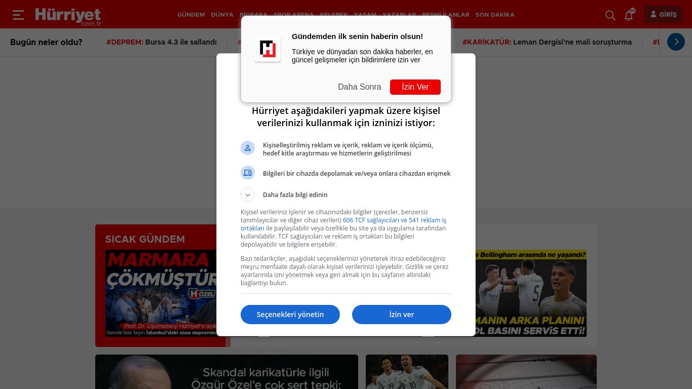 hurriyet.com.tr website homepage - live status check by WebsiteDown.xyz