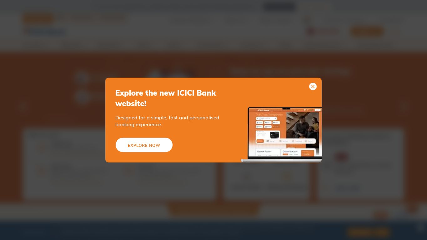 icicibank.com website homepage - live status check by WebsiteDown.xyz