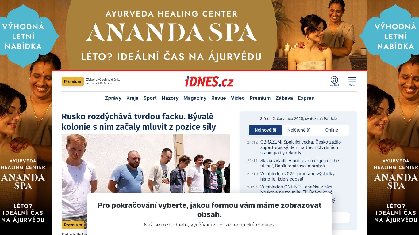 idnes.cz website homepage - live status check by WebsiteDown.xyz