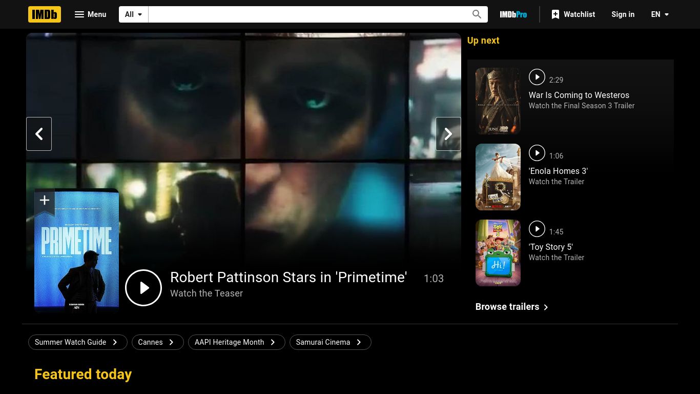 imdb.com website homepage - live status check by WebsiteDown.xyz