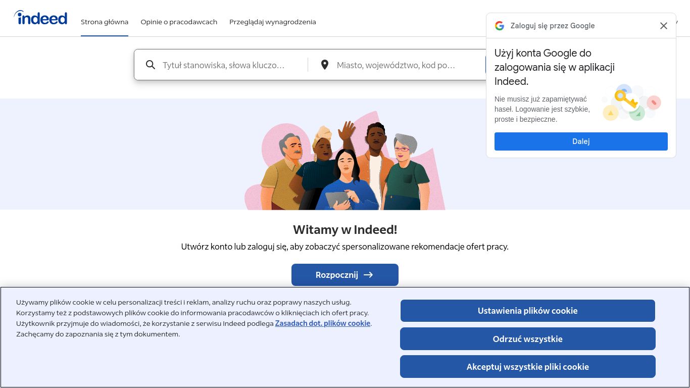 indeed.com website homepage - live status check by WebsiteDown.xyz