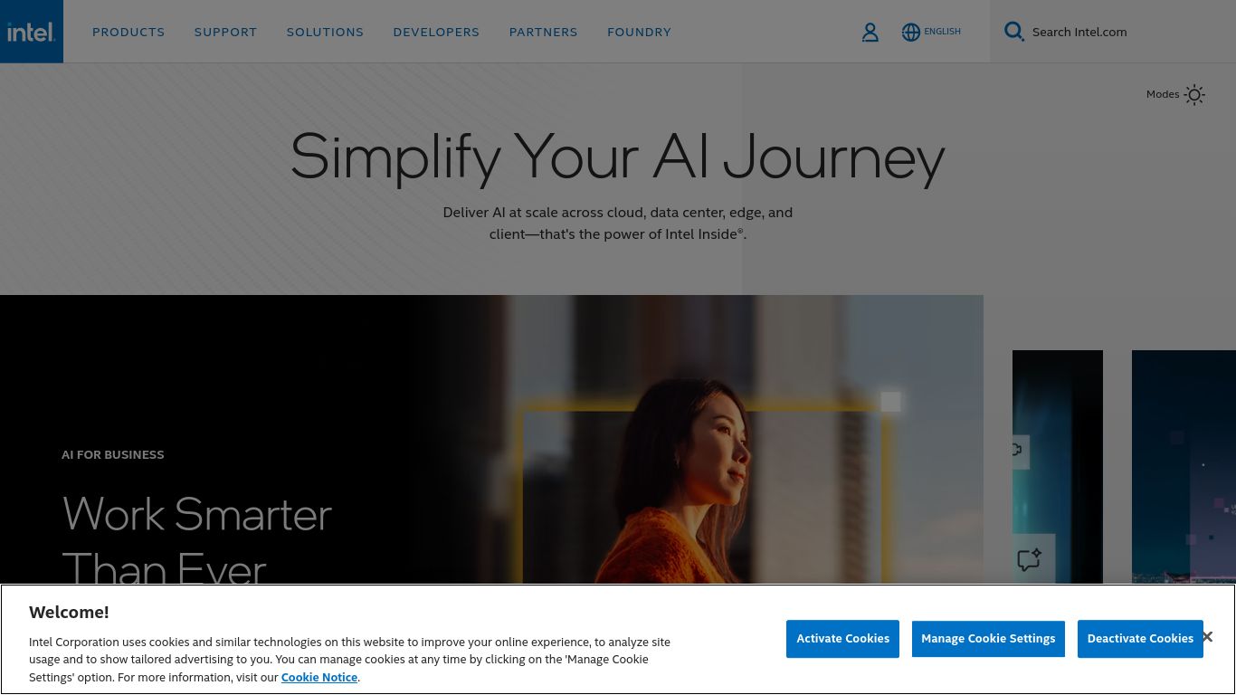intel.com website homepage - live status check by WebsiteDown.xyz