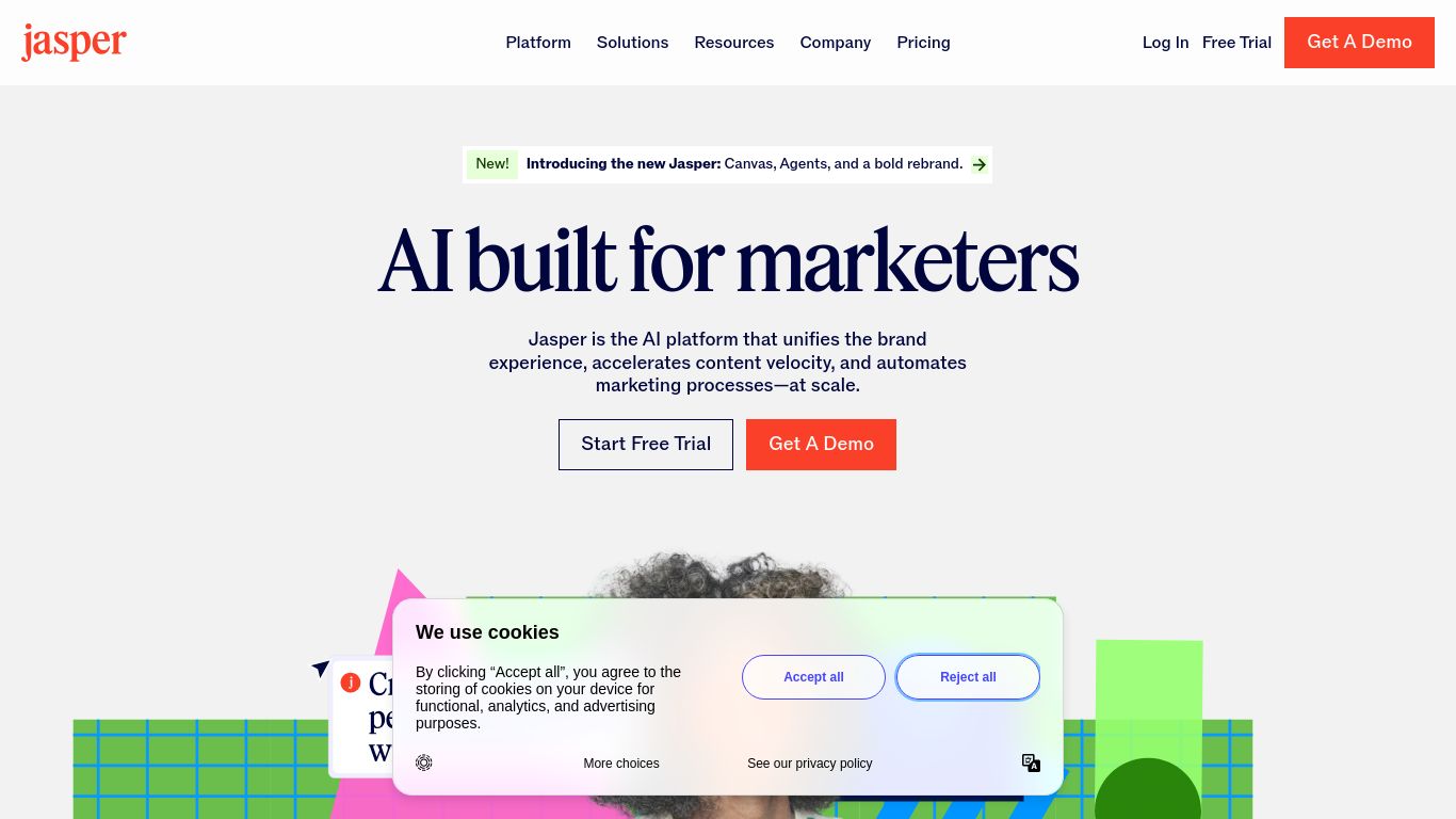 jasper.ai website homepage - live status check by WebsiteDown.xyz