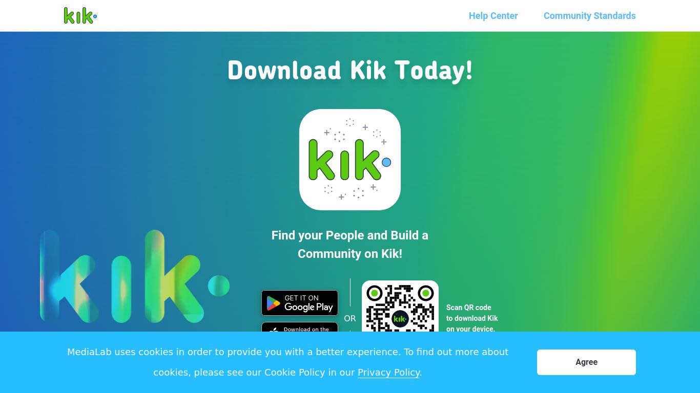 kik.com website homepage - live status check by WebsiteDown.xyz