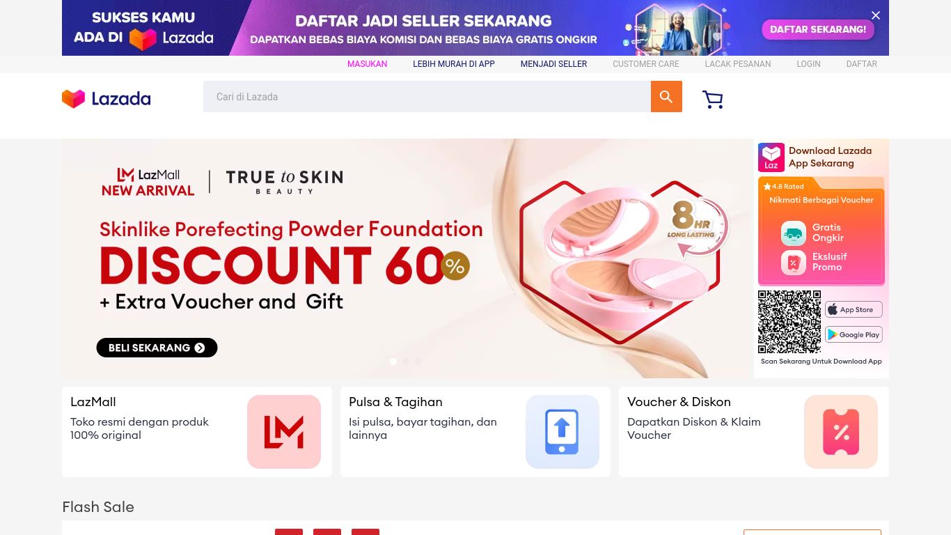 lazada.co.id website homepage - live status check by WebsiteDown.xyz