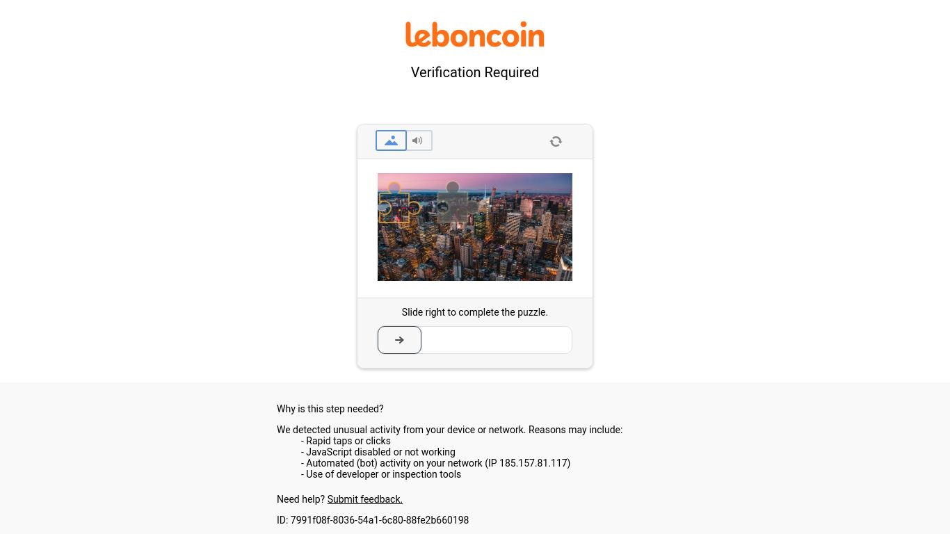 leboncoin.fr website homepage - live status check by WebsiteDown.xyz