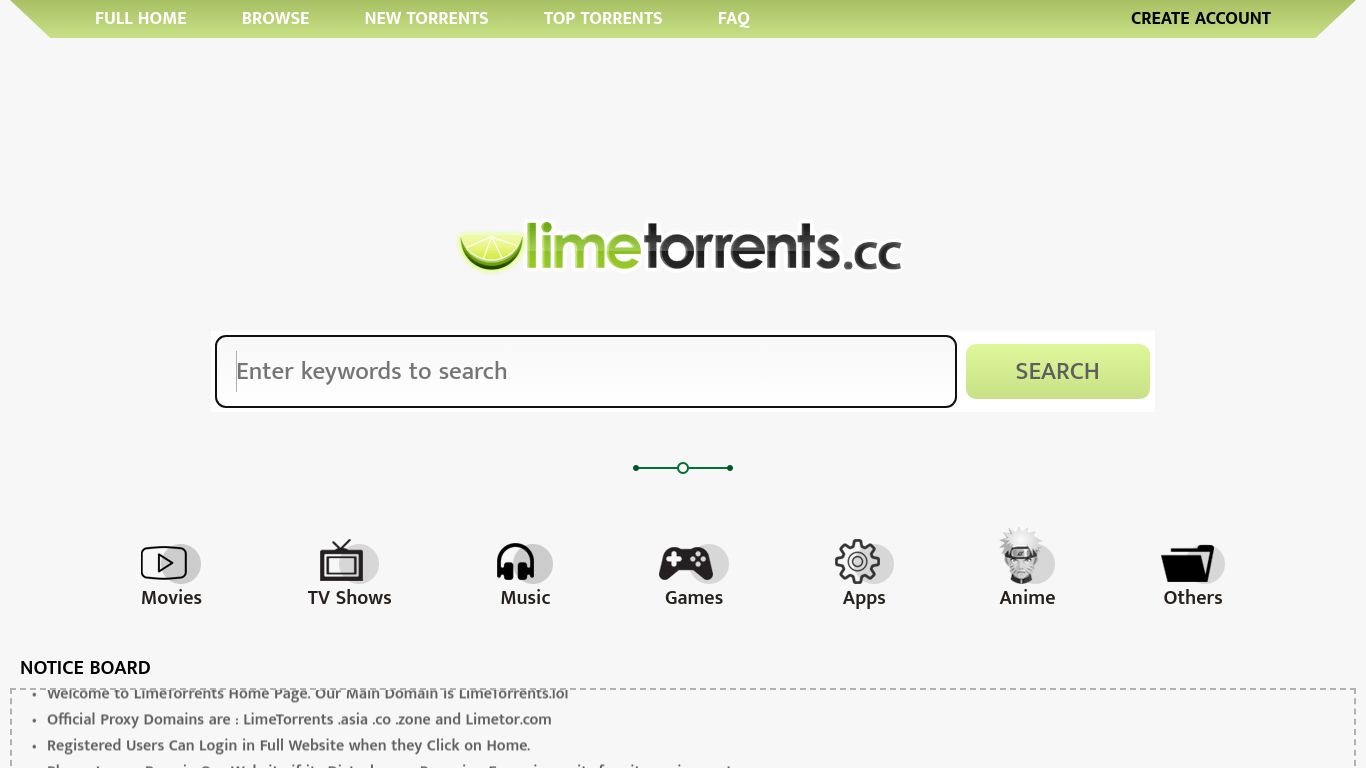 limetorrents.lol website homepage - live status check by WebsiteDown.xyz