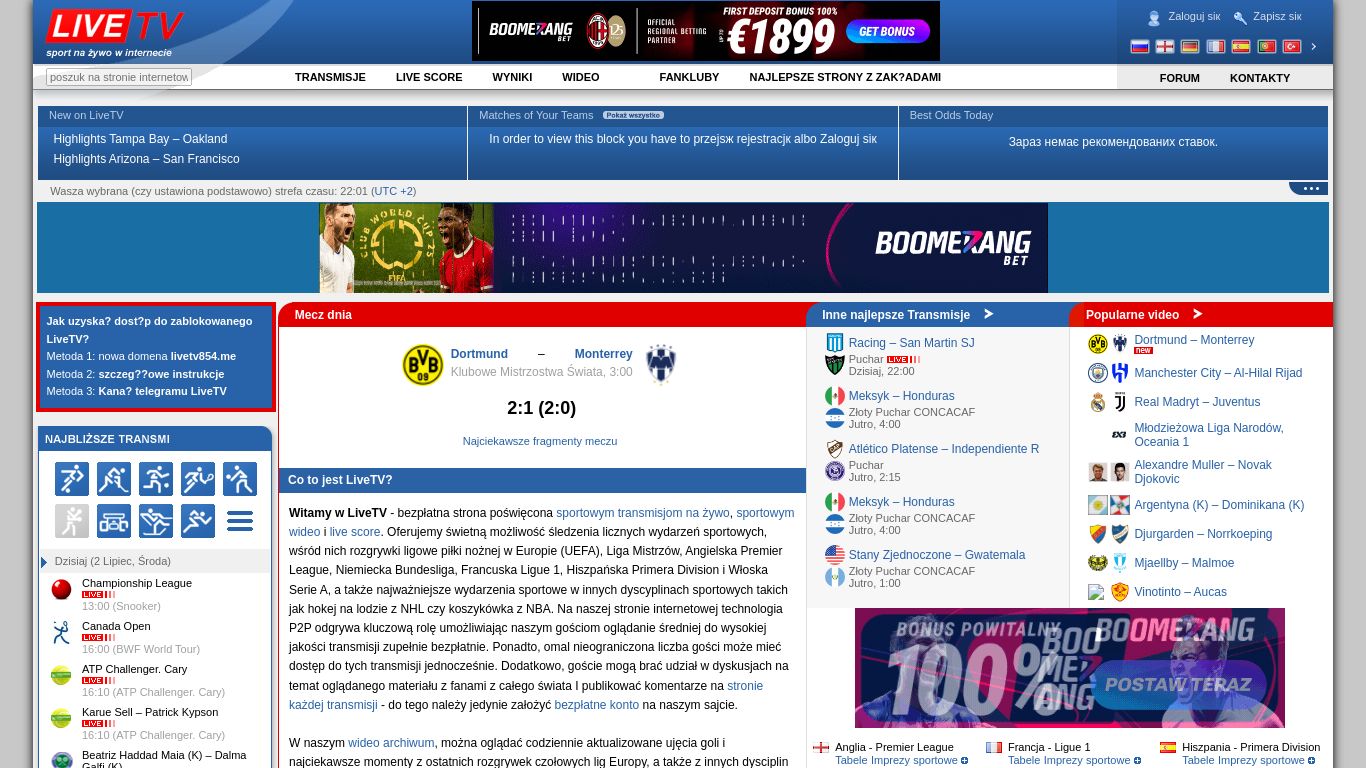 livetv.sx website homepage - live status check by WebsiteDown.xyz
