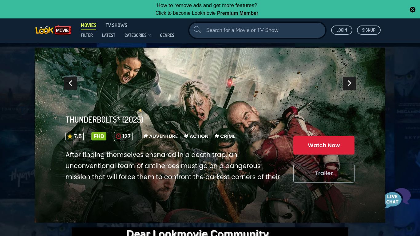 lookmovie2.to website homepage - live status check by WebsiteDown.xyz