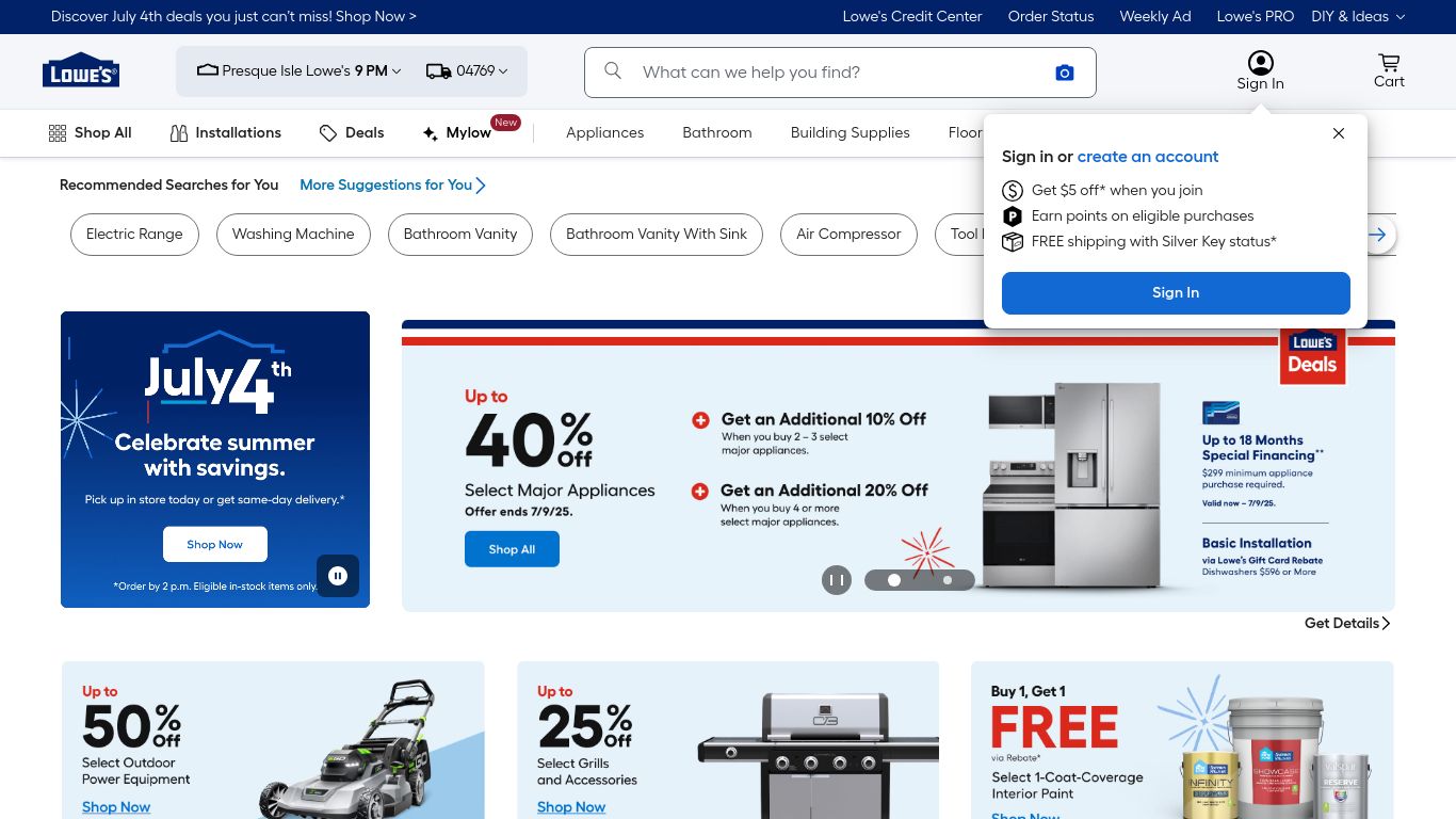 lowes.com website homepage - live status check by WebsiteDown.xyz