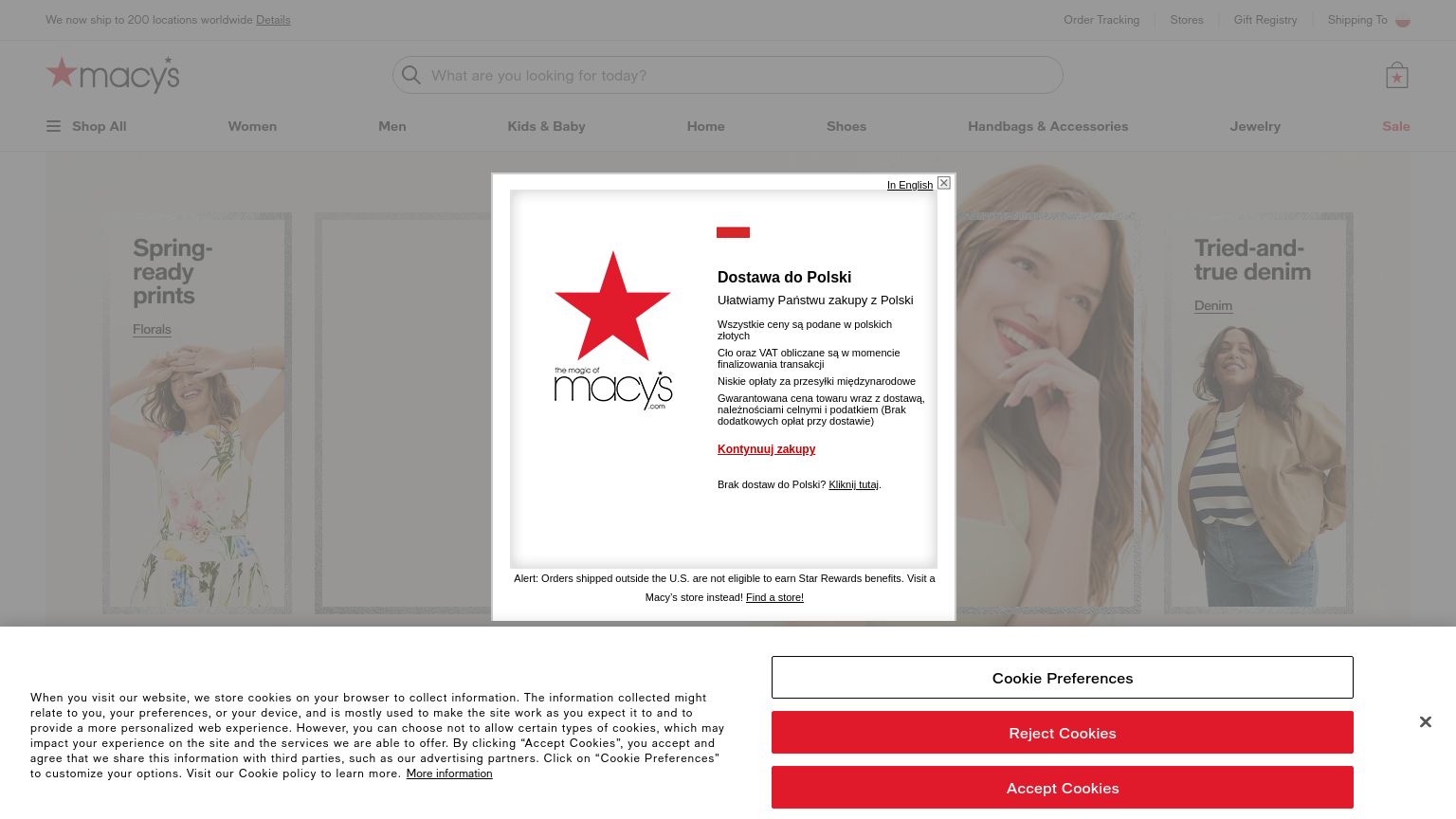 macys.com website homepage - live status check by WebsiteDown.xyz