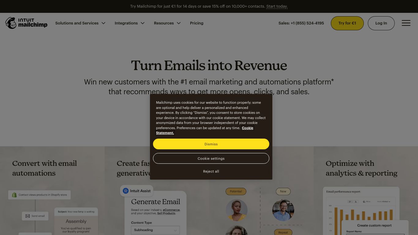 mailchimp.com website homepage - live status check by WebsiteDown.xyz