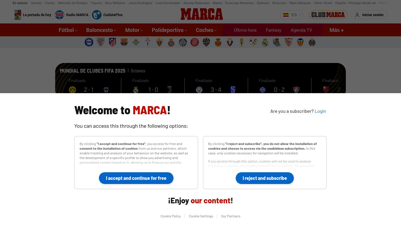 marca.com website homepage - live status check by WebsiteDown.xyz