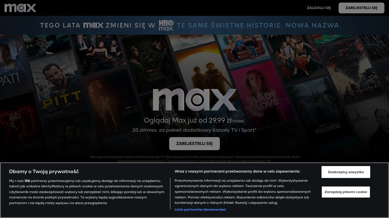 max.com website homepage - live status check by WebsiteDown.xyz
