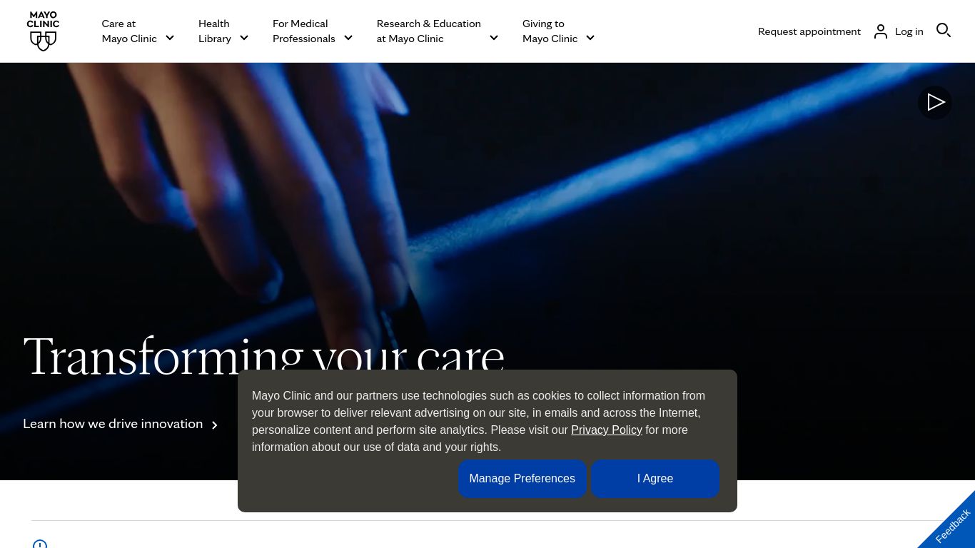 mayoclinic.org website homepage - live status check by WebsiteDown.xyz