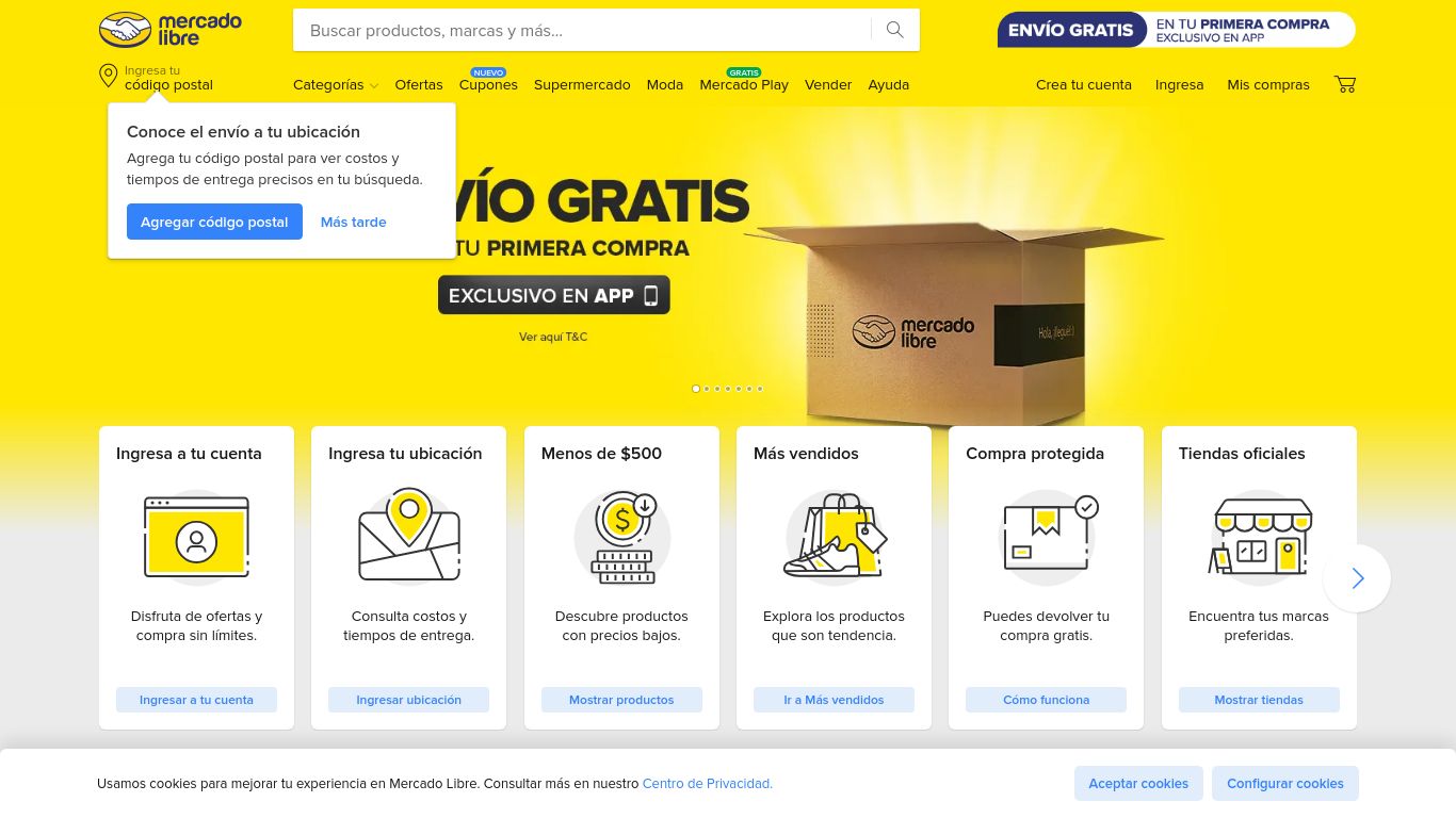 mercadolibre.com.mx website homepage - live status check by WebsiteDown.xyz