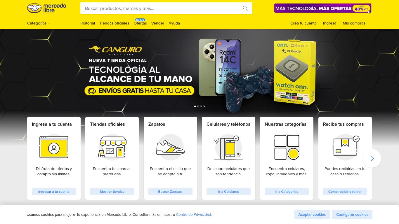 mercadolibre.com.ve website homepage - live status check by WebsiteDown.xyz