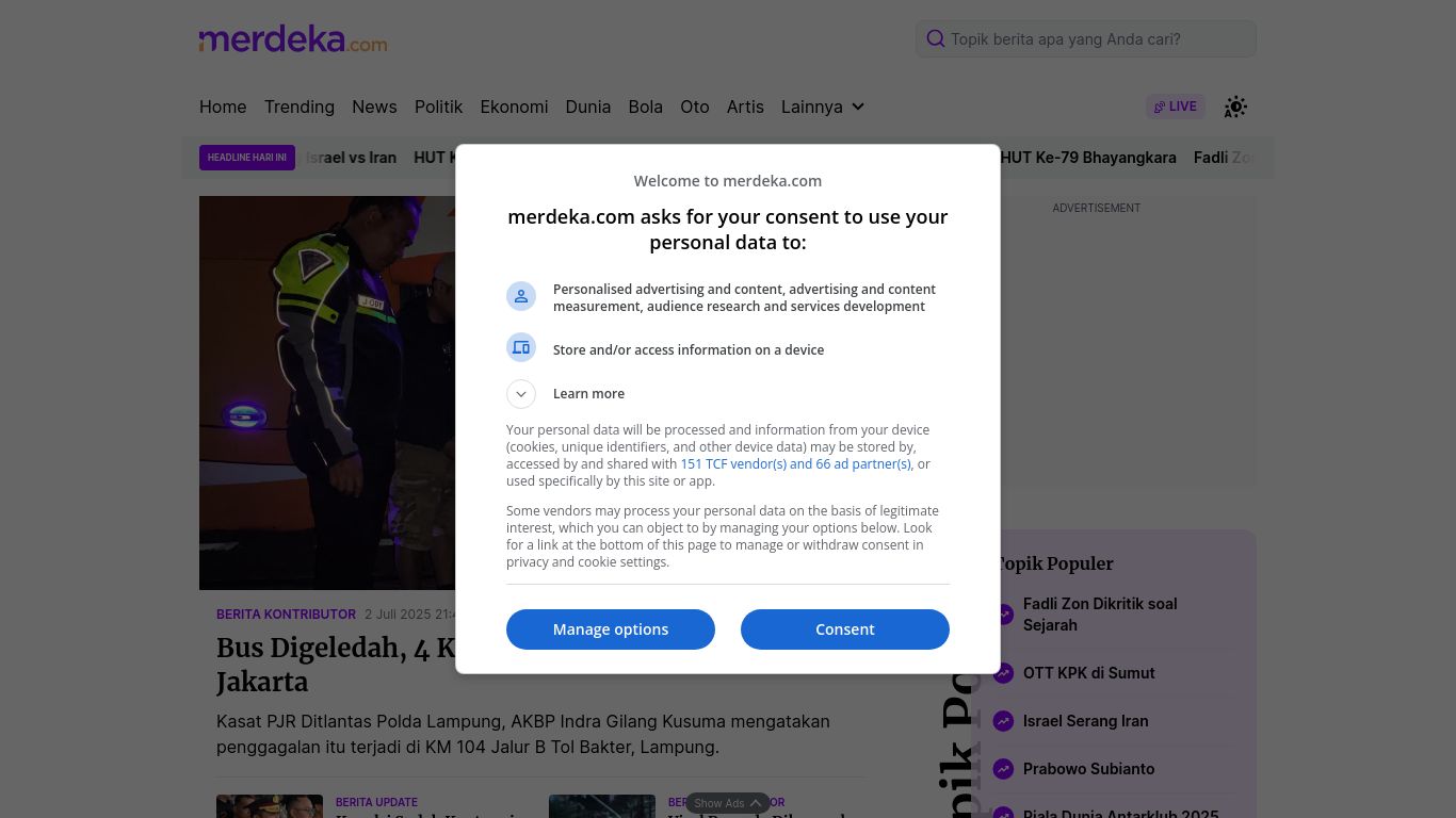 merdeka.com website homepage - live status check by WebsiteDown.xyz