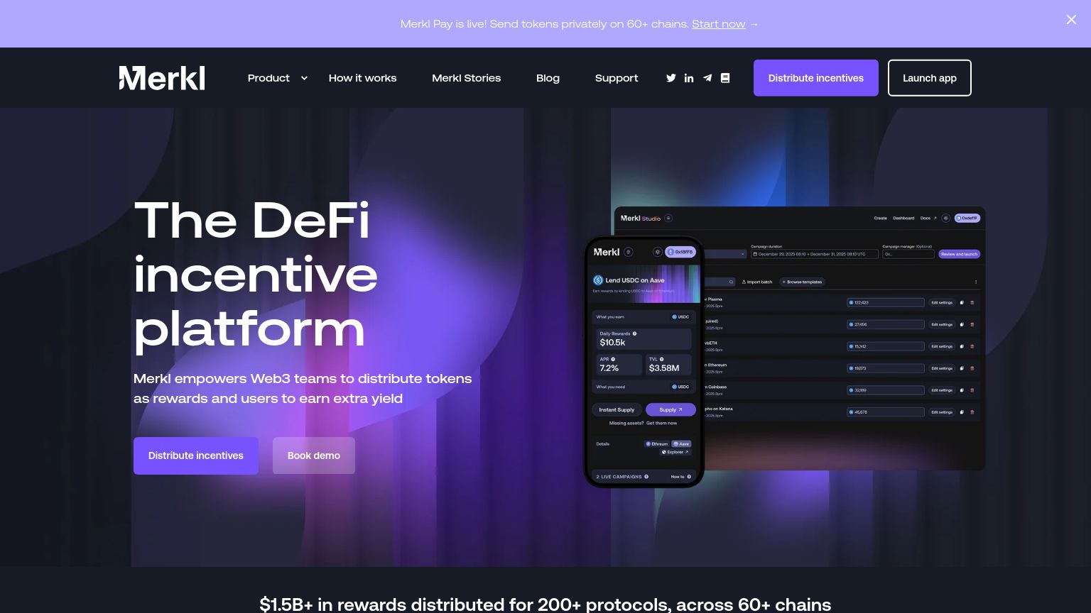 merkl.xyz website homepage - live status check by WebsiteDown.xyz