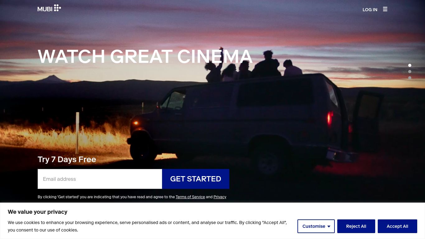 mubi.com website homepage - live status check by WebsiteDown.xyz