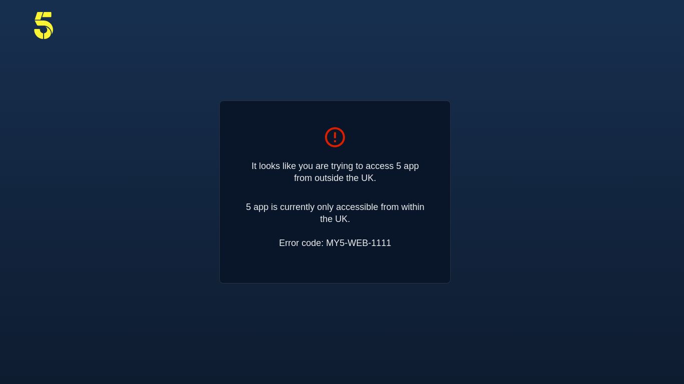 my5.tv website homepage - live status check by WebsiteDown.xyz