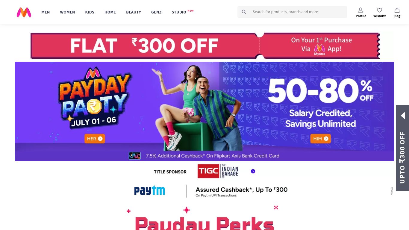 myntra.com website homepage - live status check by WebsiteDown.xyz