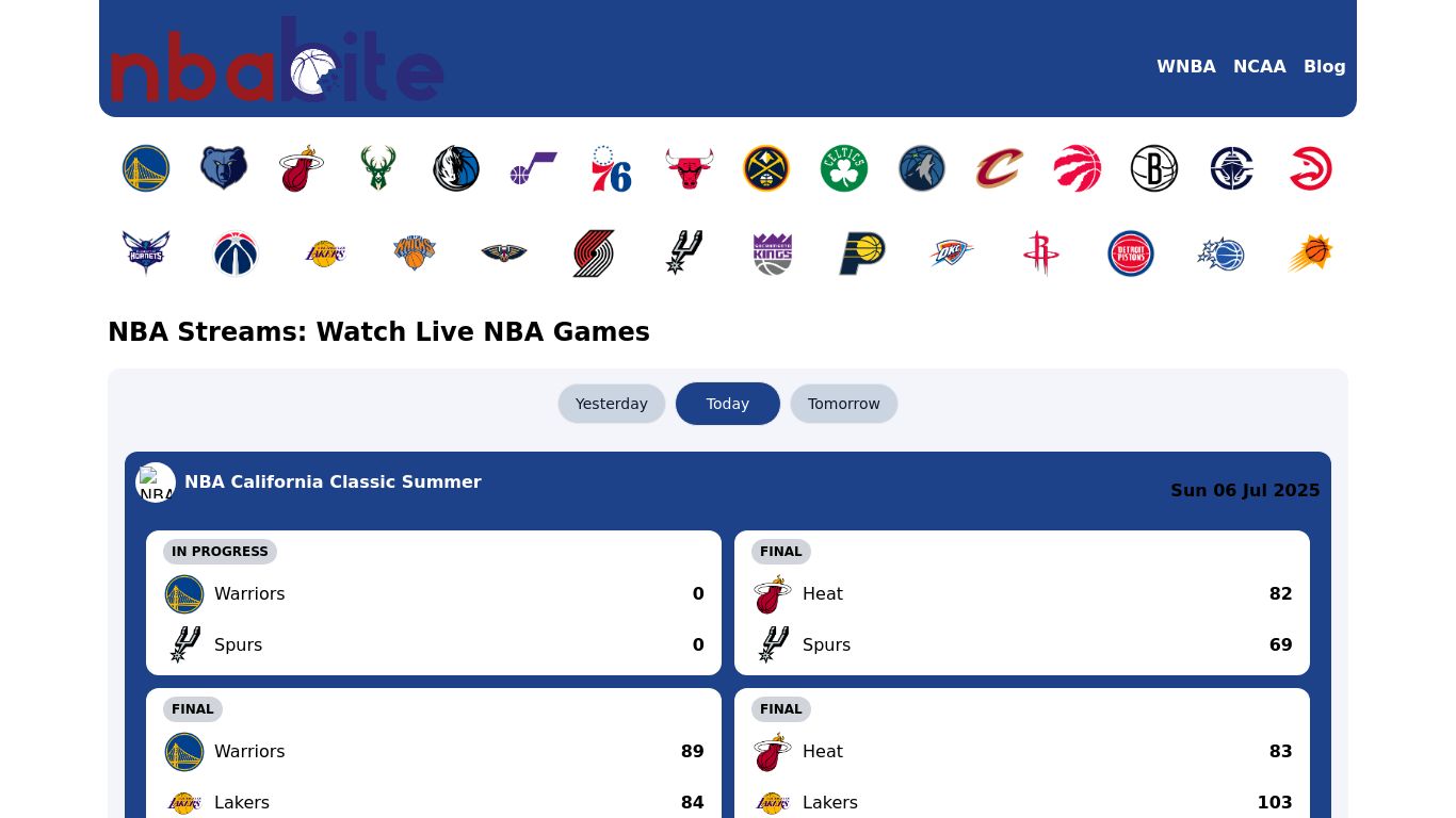 nbabite.com website homepage - live status check by WebsiteDown.xyz