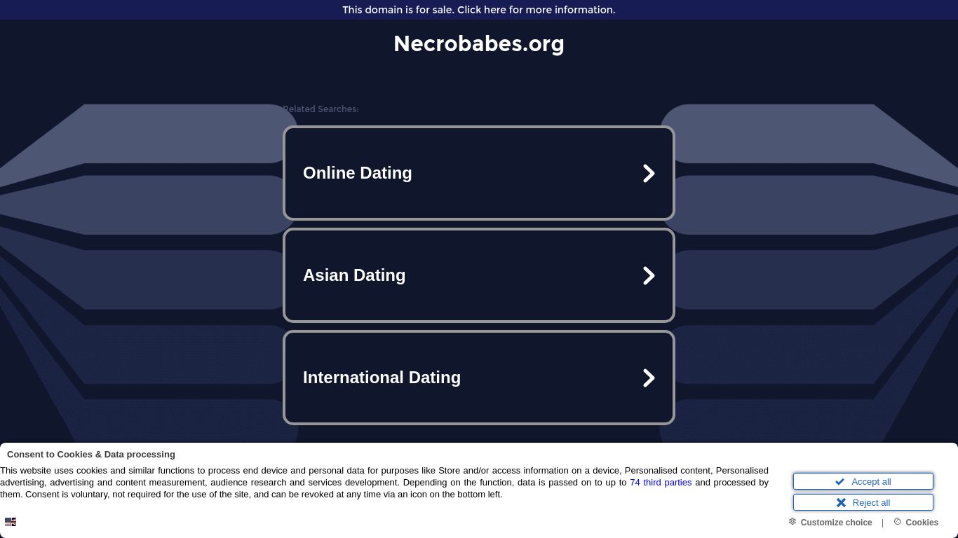 necrobabes.org website homepage - live status check by WebsiteDown.xyz