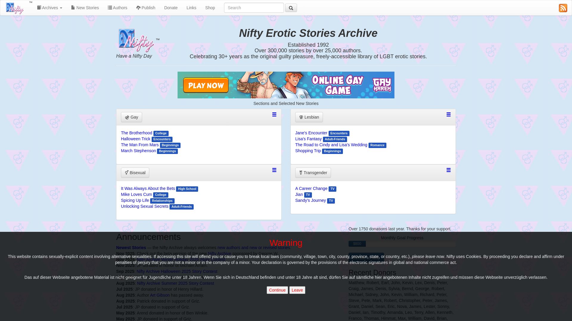 nifty.org website homepage - live status check by WebsiteDown.xyz