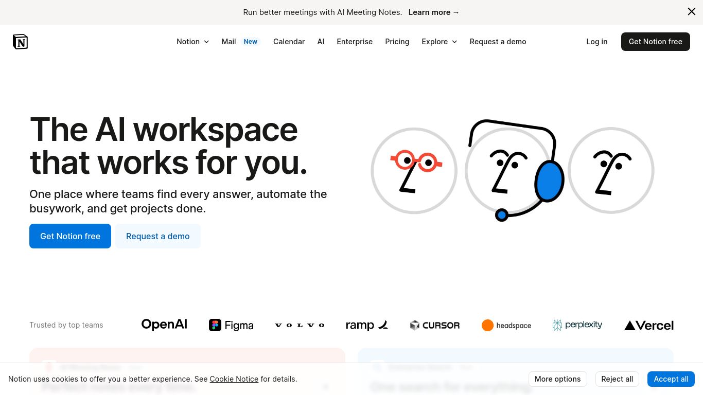 notion.so website homepage - live status check by WebsiteDown.xyz