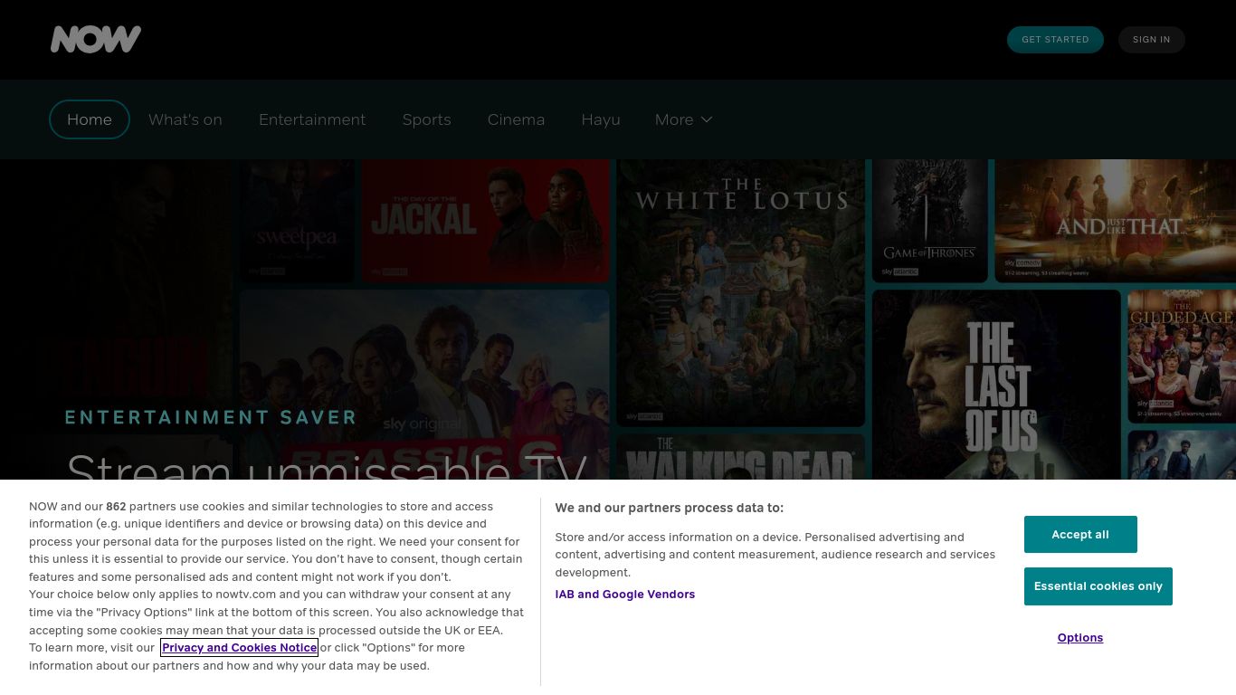 nowtv.com website homepage - live status check by WebsiteDown.xyz