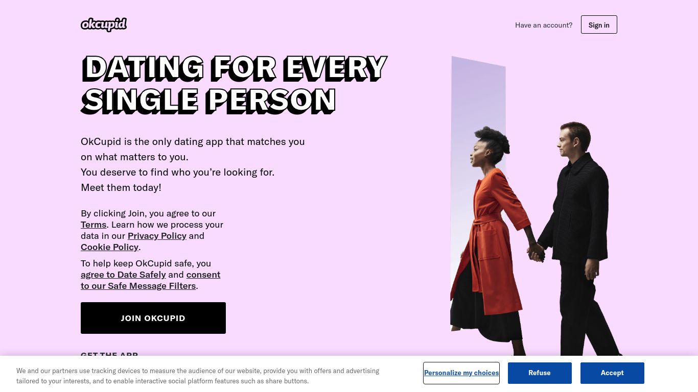 okcupid.com website homepage - live status check by WebsiteDown.xyz