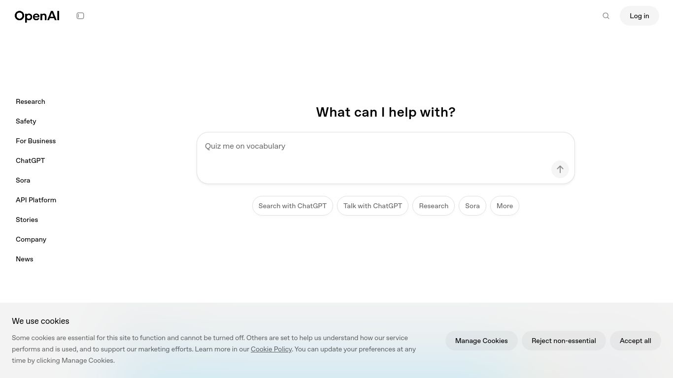 openai.com website homepage - live status check by WebsiteDown.xyz