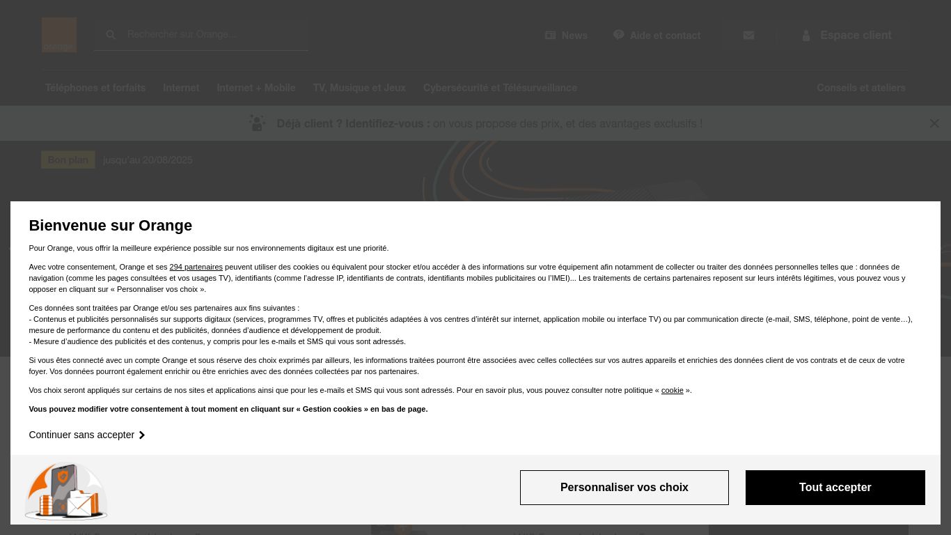 orange.fr website homepage - live status check by WebsiteDown.xyz