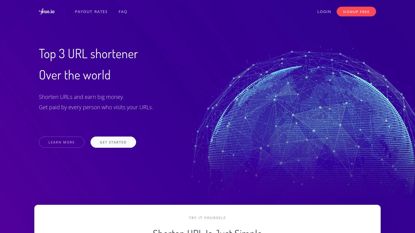 ouo.io website homepage - live status check by WebsiteDown.xyz