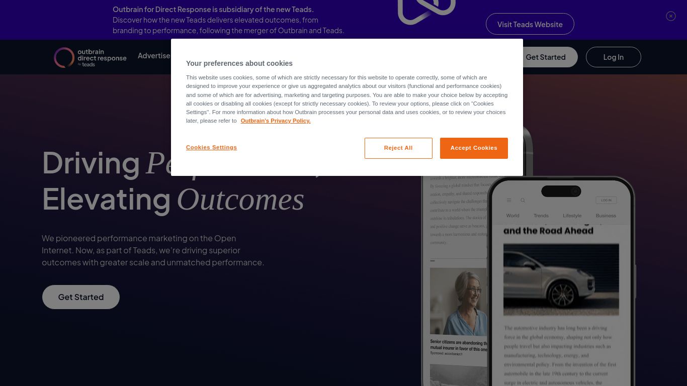 outbrain.com website homepage - live status check by WebsiteDown.xyz