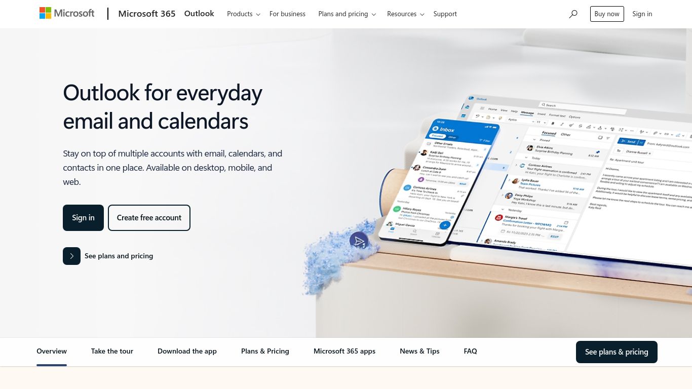 outlook.com website homepage - live status check by WebsiteDown.xyz