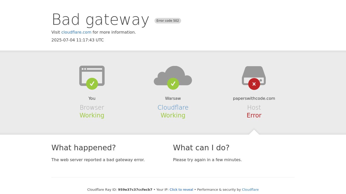 paperswithcode.com website homepage - live status check by WebsiteDown.xyz