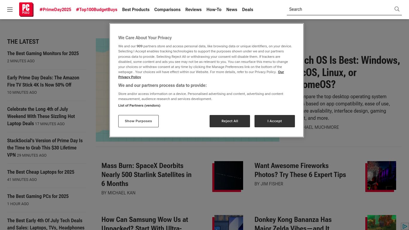 pcmag.com website homepage - live status check by WebsiteDown.xyz