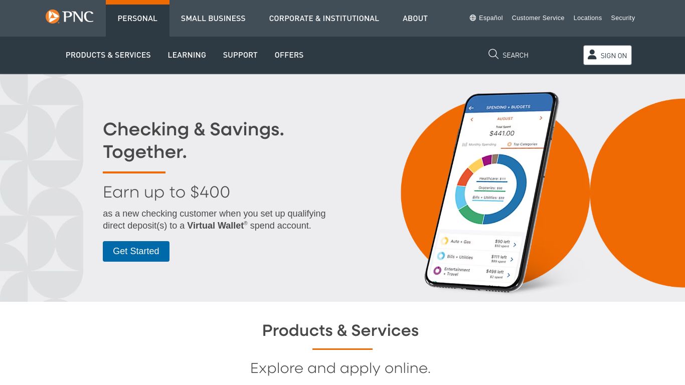 pnc.com website homepage - live status check by WebsiteDown.xyz