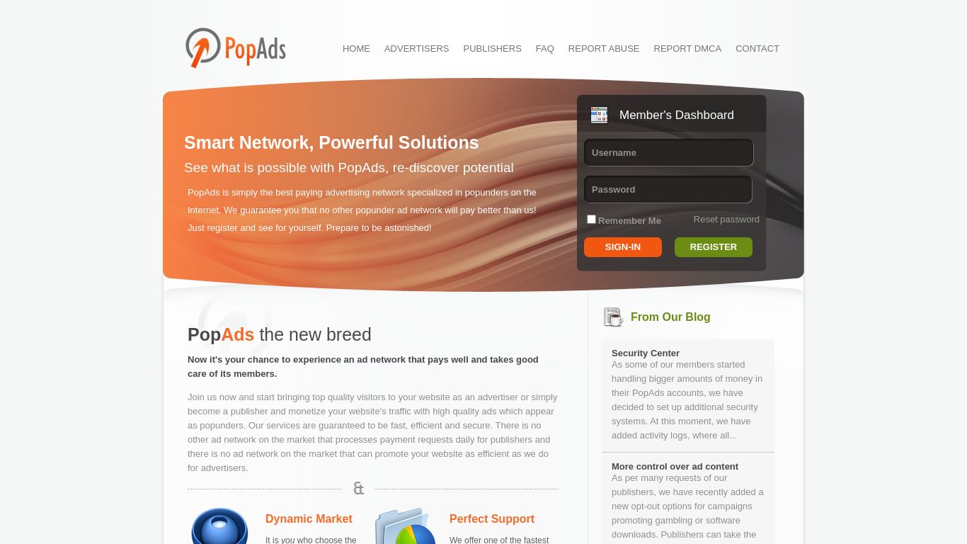 popads.net website homepage - live status check by WebsiteDown.xyz